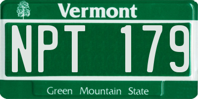 VT license plate NPT179