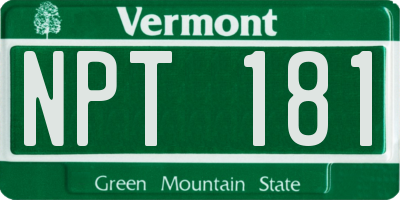 VT license plate NPT181