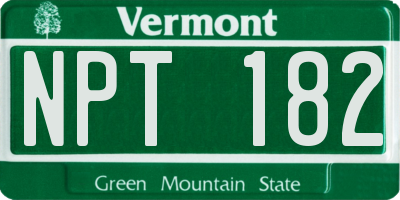VT license plate NPT182