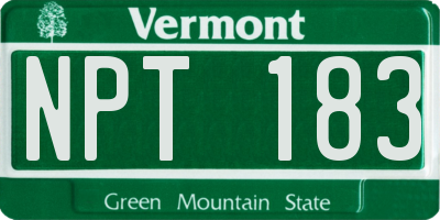 VT license plate NPT183