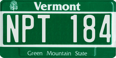 VT license plate NPT184