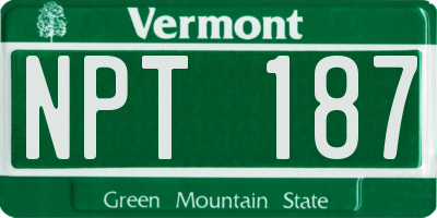 VT license plate NPT187