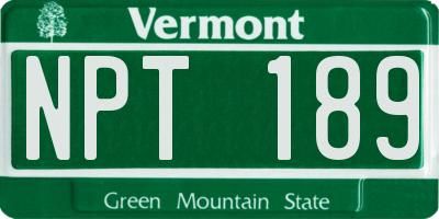 VT license plate NPT189