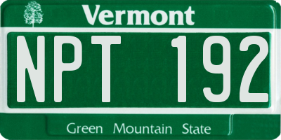 VT license plate NPT192