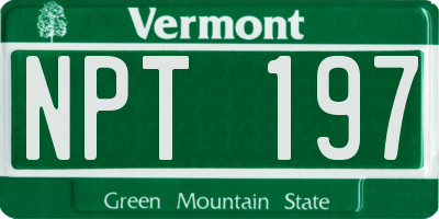VT license plate NPT197