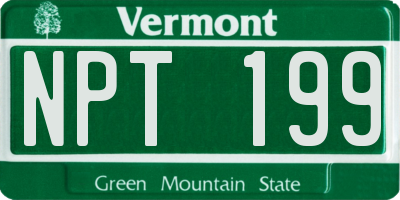 VT license plate NPT199