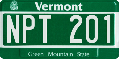 VT license plate NPT201