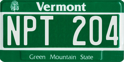 VT license plate NPT204