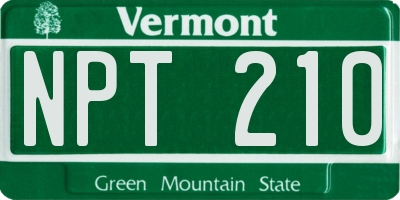 VT license plate NPT210
