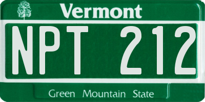VT license plate NPT212