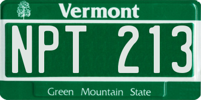 VT license plate NPT213