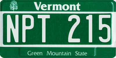 VT license plate NPT215