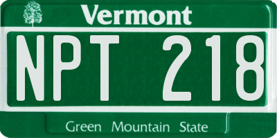 VT license plate NPT218