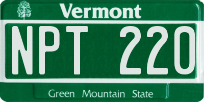 VT license plate NPT220