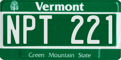 VT license plate NPT221