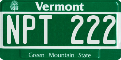VT license plate NPT222