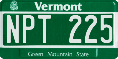 VT license plate NPT225