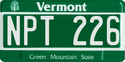 VT license plate NPT226