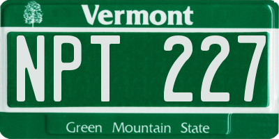 VT license plate NPT227