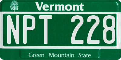 VT license plate NPT228