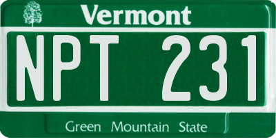 VT license plate NPT231