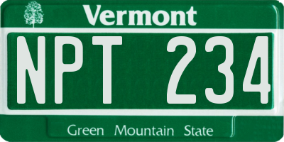 VT license plate NPT234