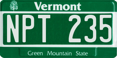 VT license plate NPT235