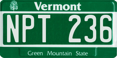 VT license plate NPT236