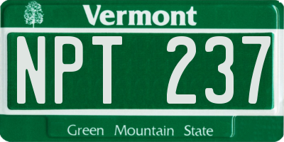 VT license plate NPT237