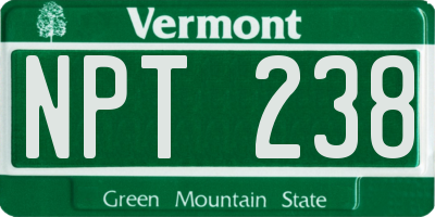VT license plate NPT238