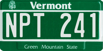 VT license plate NPT241