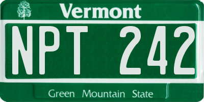 VT license plate NPT242