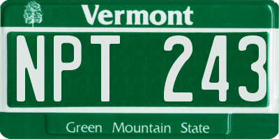VT license plate NPT243