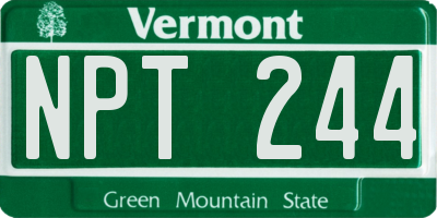 VT license plate NPT244