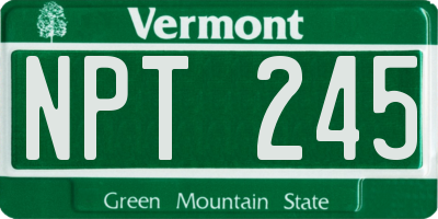 VT license plate NPT245