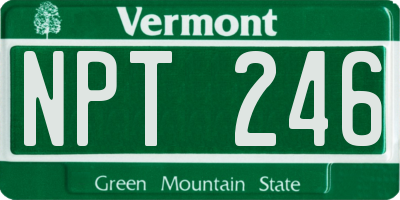 VT license plate NPT246