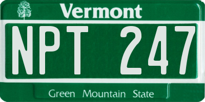 VT license plate NPT247