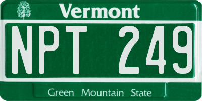 VT license plate NPT249