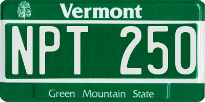 VT license plate NPT250