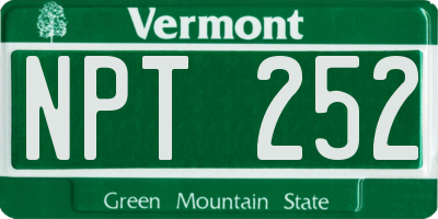 VT license plate NPT252