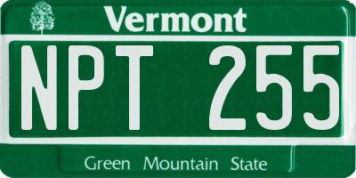 VT license plate NPT255