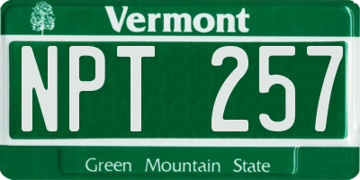VT license plate NPT257