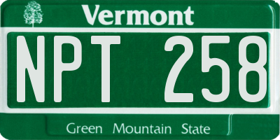 VT license plate NPT258