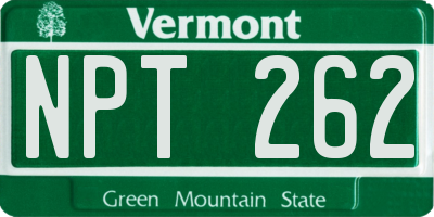 VT license plate NPT262