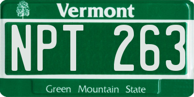 VT license plate NPT263