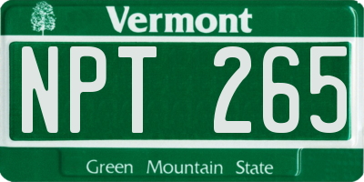 VT license plate NPT265