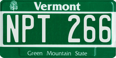 VT license plate NPT266