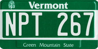 VT license plate NPT267