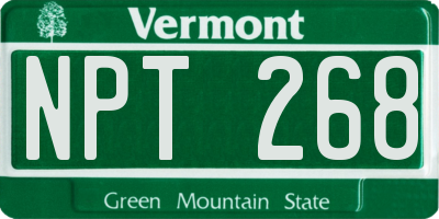 VT license plate NPT268