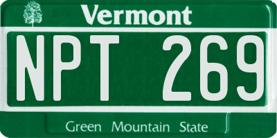 VT license plate NPT269